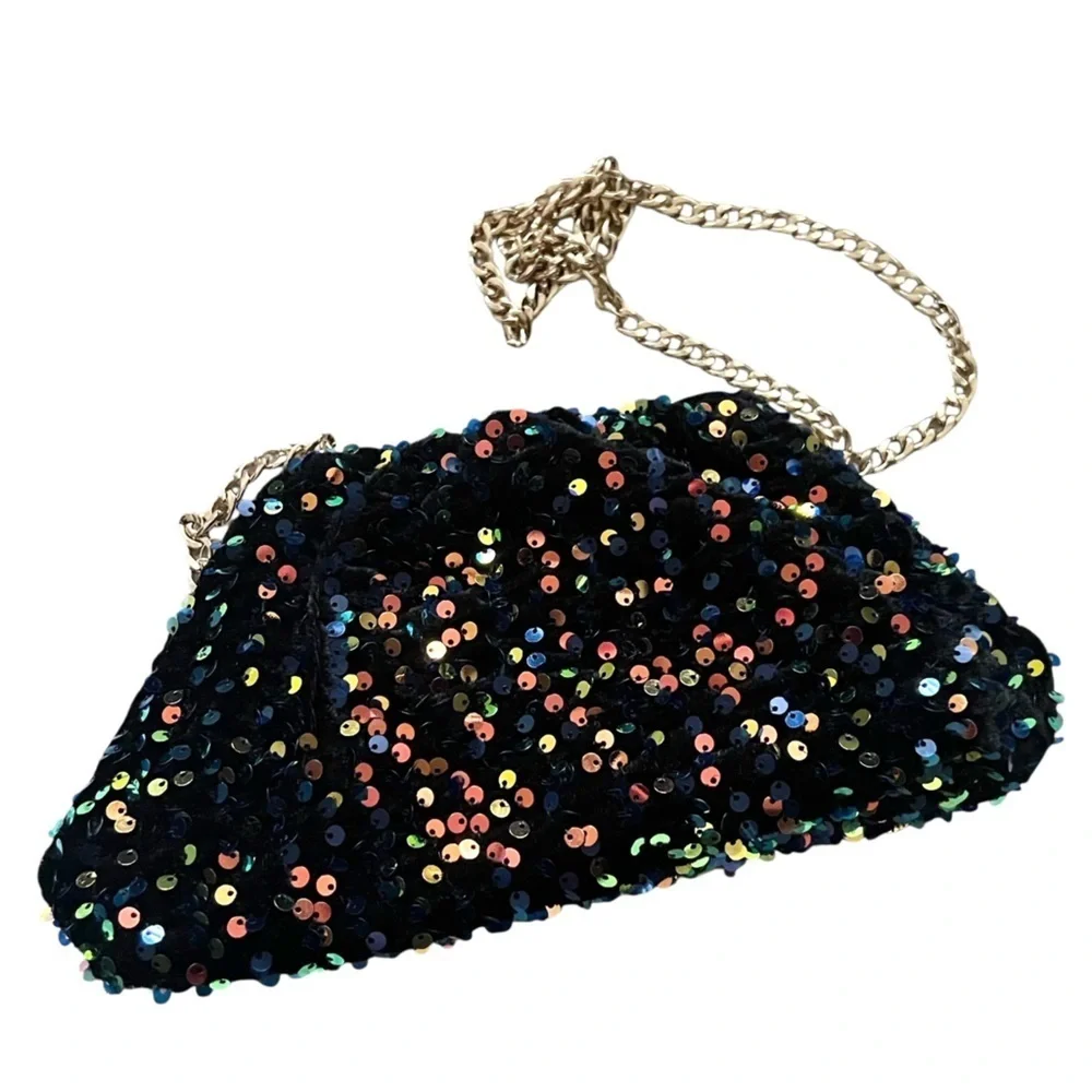 Maeve The Frankie Mini Clutch in Velvet Sequin Edition NWT